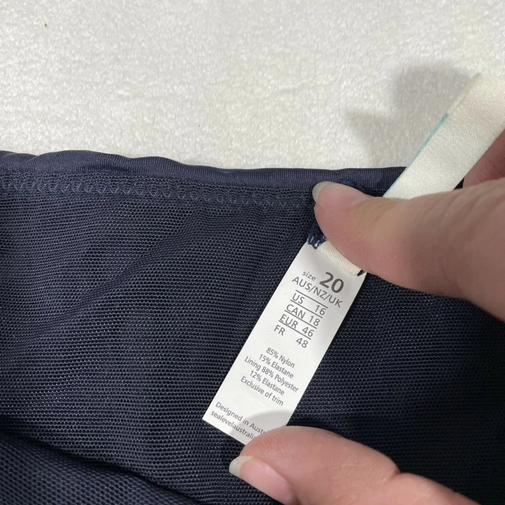 NEW Sea Level‎ [ 16 US ] High Waist Gathered Side Bikini Bottoms Blue